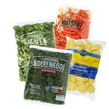 Fijngesneden andijvie of boerenkool
zak à 500 gram, hutspot of Poldergoud
geschilde aardappeltjes
zak à 1000 gram